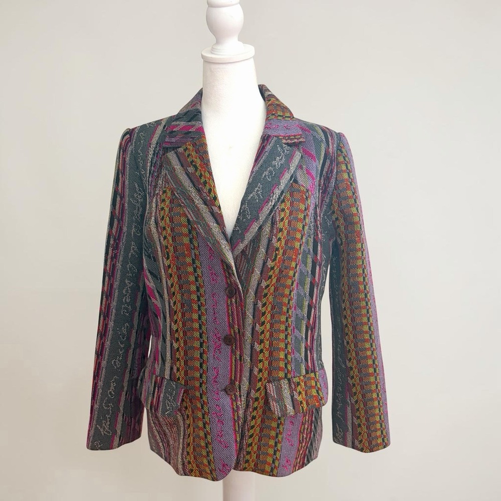 Vintage 90s Christian Lacroix BAZAR Lambswool Blazer Jacket FR 44 M